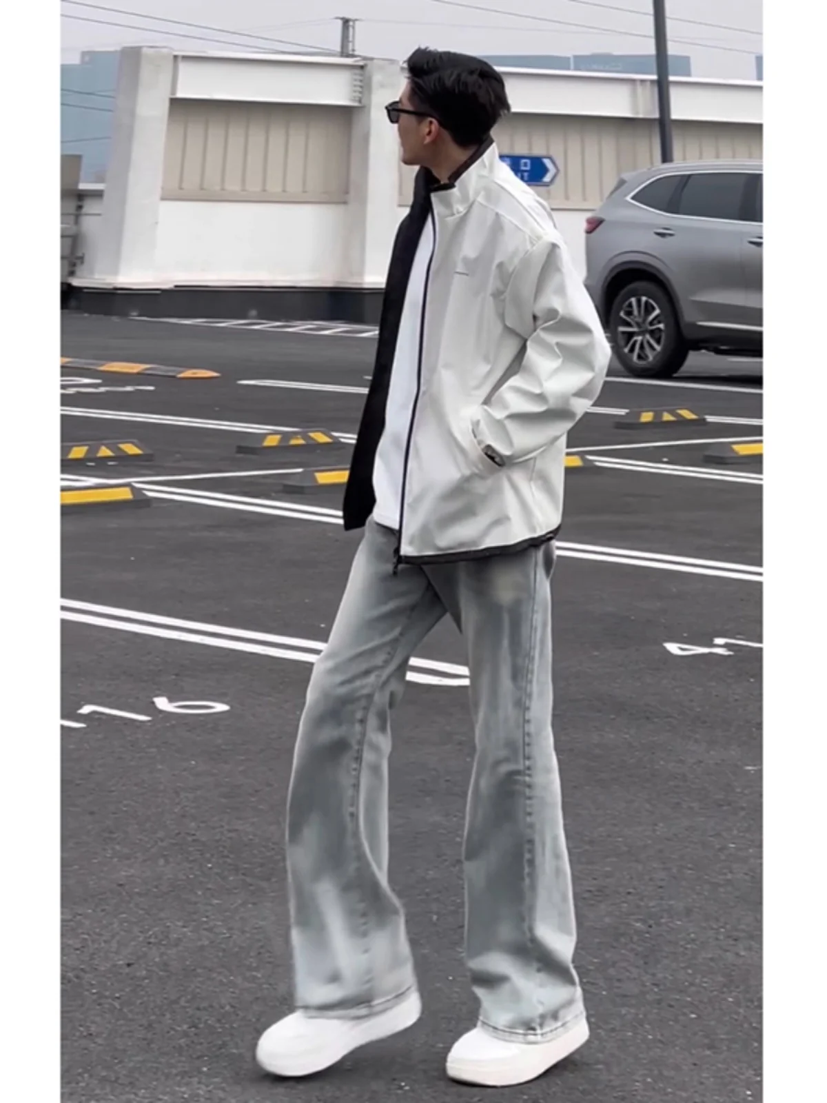 

Soft Straight Leg Men's Jeans High Waist Slim Fit Long Length Hip Hop Streetwear American Sle Cotton Denim Trousers