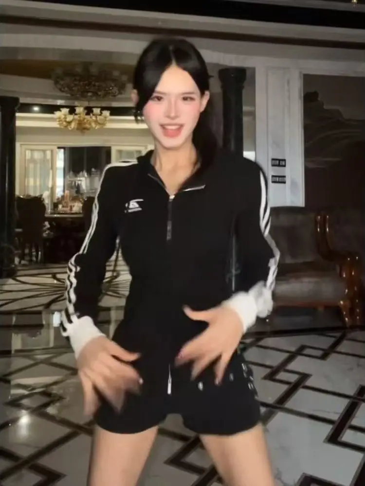 Slim Fit Long Sve Hoodie Damen Faionable Trendy Sle Casual Wear Oberbekleidung Mantel für Herbst Winter Straight Cut Body S...