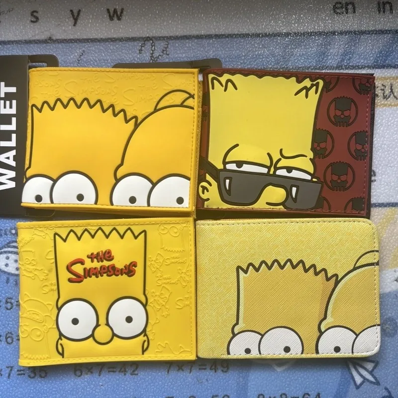 The Simpsons Homer J Marge Bart Lisa Creative Cute Folding Coin Purse Animation Peripheral Cartoon Student Short Card Bag Wallet view 2