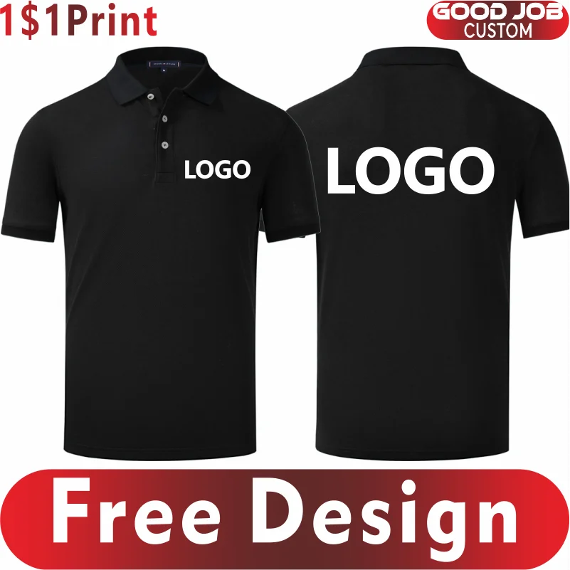 

100% Cotton Lapel Polo Custom Logo Business Men And Women Short Sleeve Polo Embroidery Company Brand Quality Tops Print Design