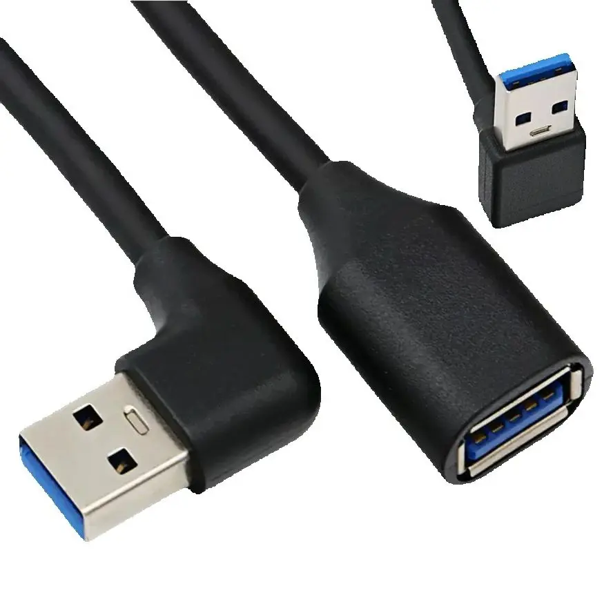 USB 3.0 Angle 90 Degree Up Down Left Right Extension 5Gbps USB 3.0 Cable Male To Female Adapter Cord USB Cable 0.3m 0.6m 1m