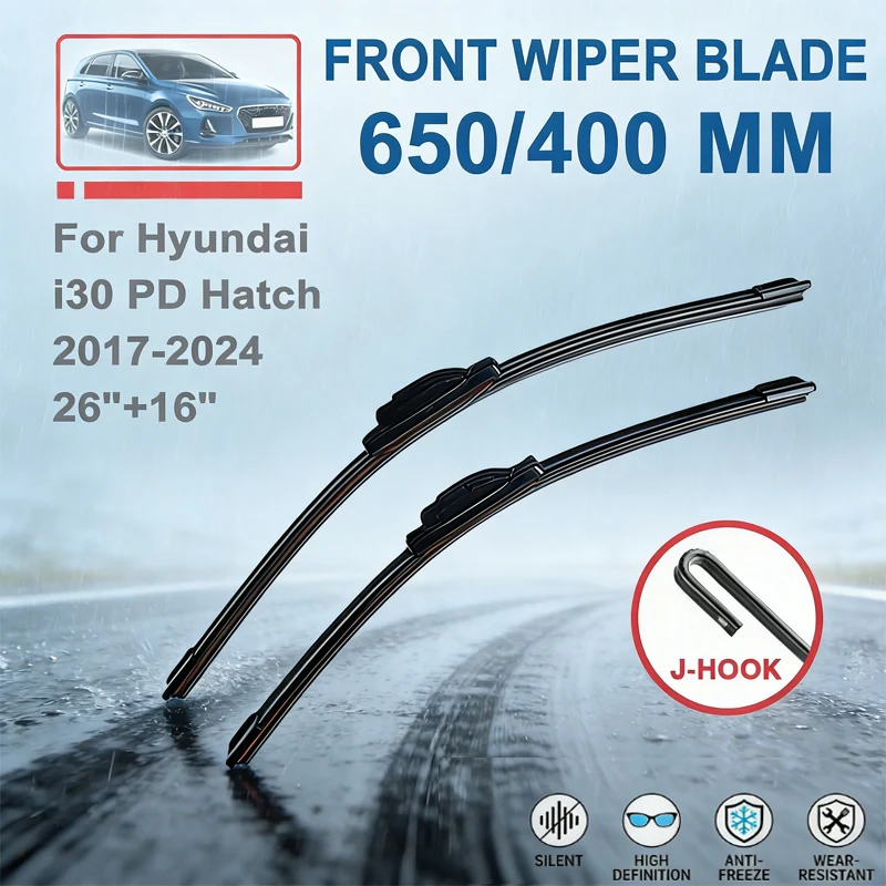 

26"+16" Front Windshield Wiper Blades For Hyundai i30 PD Hatch 2017-2024 - Car Windscreen Replacement Accessories 2018 2019 2020
