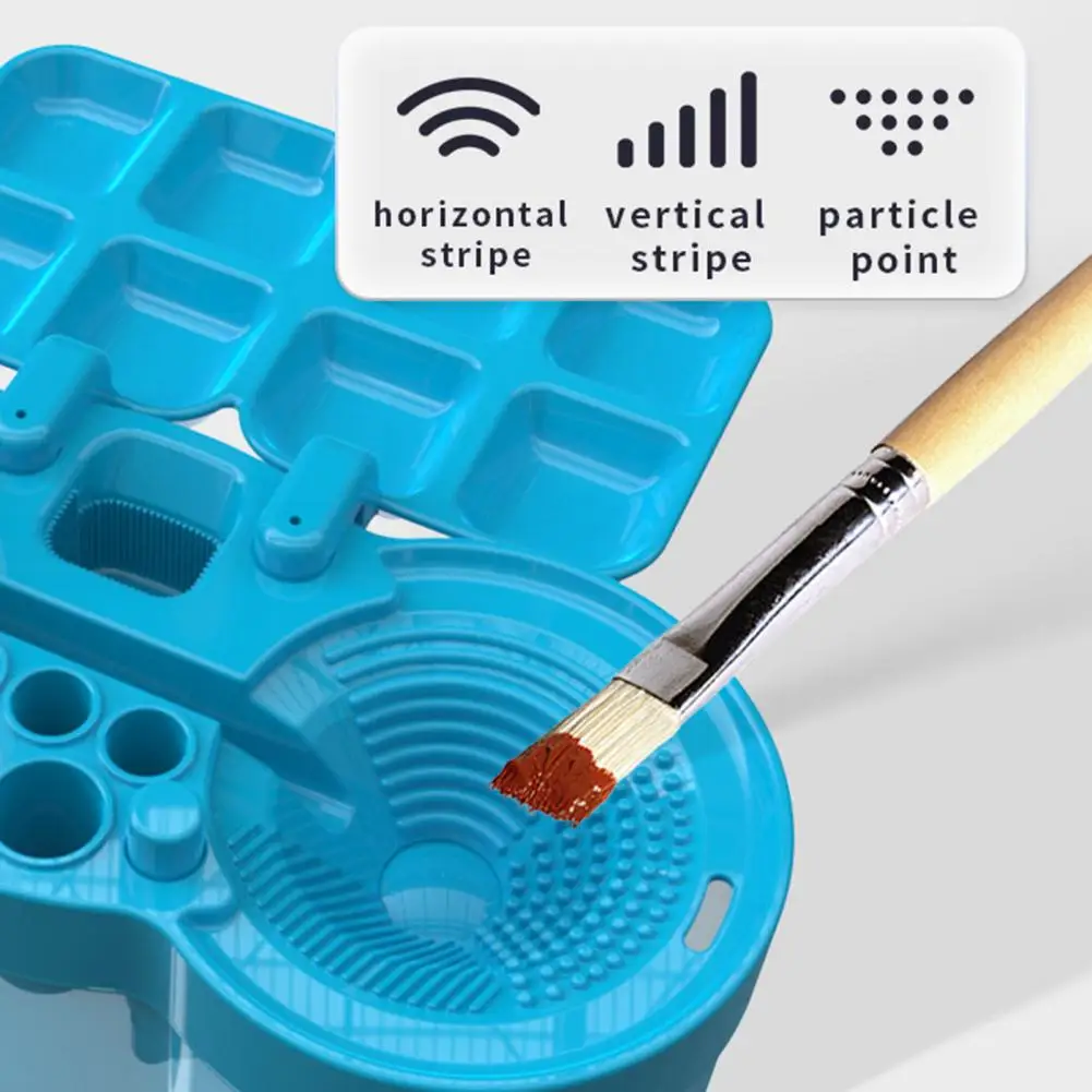 Soporte para pinceles de pintura, limpiador de pinceles portátil para circulación de agua para artistas, profesores, niños, 6 1, paleta de soporte para pinceles, pintura fácil