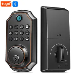 Tuya Smart APP Deadbolt Smart Door Fingerprint Lock With Key Electronics Digital Indoor House Electronic Lock Intelligent