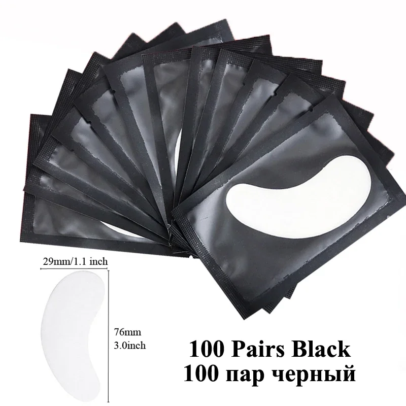 100 Paar Augenpads für Wimpernverlängerung, unter den Wimpern, künstliche Wimpern, Aufkleber, Wimpernverlängerungszubehör, Pads zum Aufbau von Augenlidern