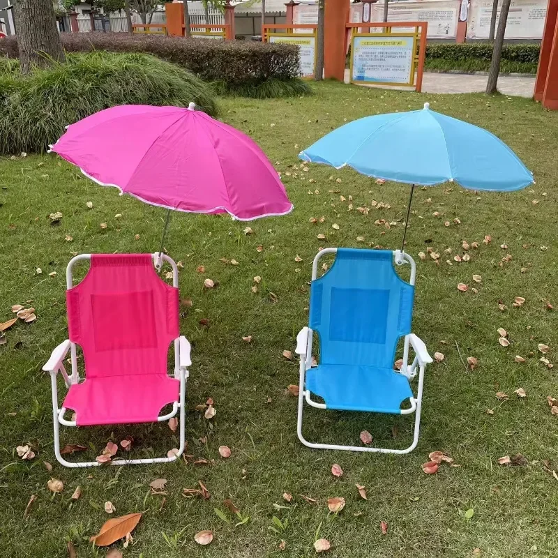 Outdoor Kids Folding Chair Kids Multifunctional Folding Portable Camping Beach Chair with Umbrella Camping Chair