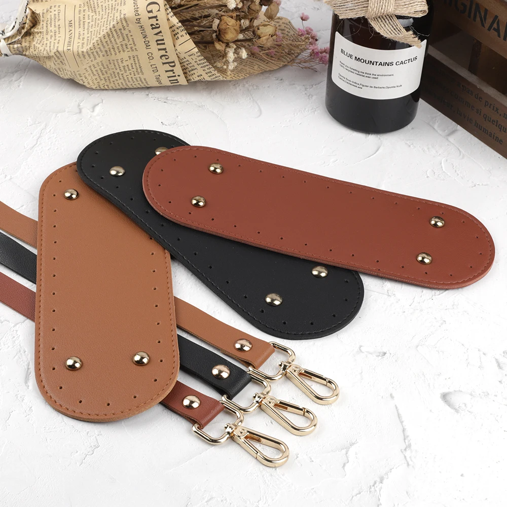 Correa de cuero PU para bolso, funda de solapa inferior hecha a mano, accesorio cruzado para hombro, alta calidad, 1 Juego
