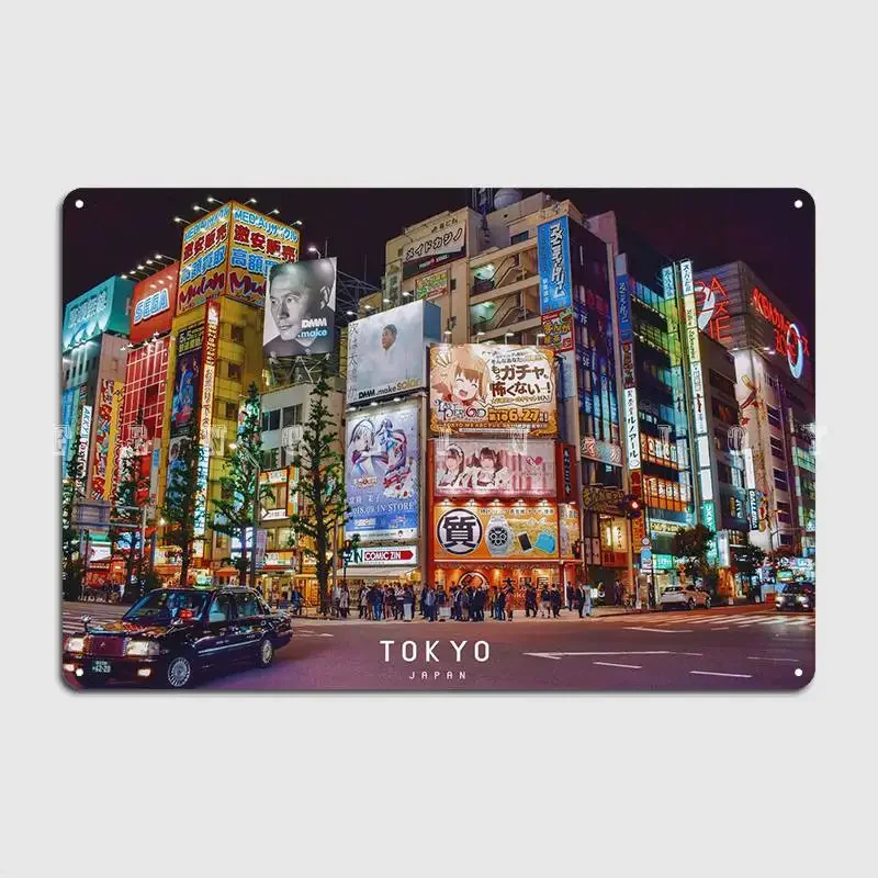 Tokyo Metal Plaque Poster Wall Cave Pub Garage Designing Plaques Tin Sign Poster