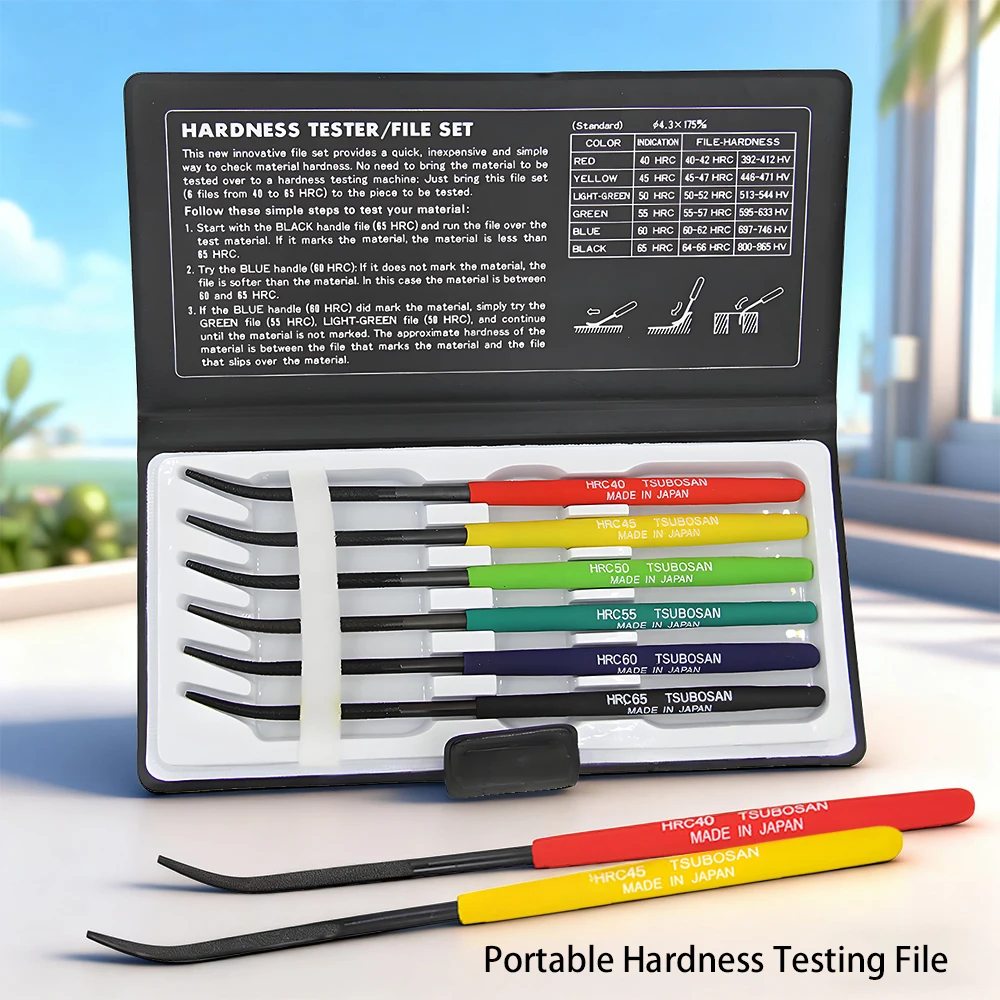 

Tsubosan Japan-Hardness Tester Checker File HRC 40-65 6-Piece Set Hardness Testing Files Hardness Checking Files