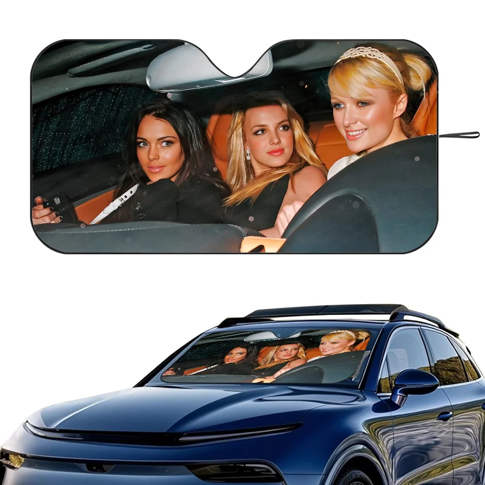 

P-Paris H-Hilton Car SunShade Windshield Foldable Three-layer Insulation Sunshade By Suction Cup Blocks UV Rays Sun