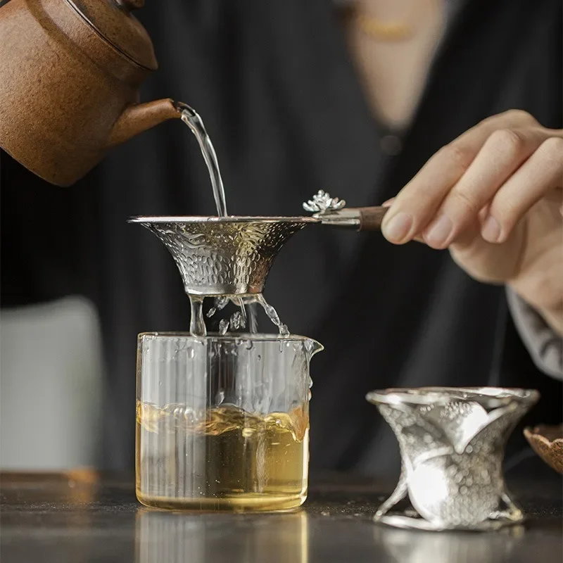 شبكة معدنية مصفاة شاي الفولاذ المقاوم للصدأ تصفية غربال Teaware الدانتيل الشاي استنزاف مفيدة الشاي Infusers اكسسوارات المطبخ