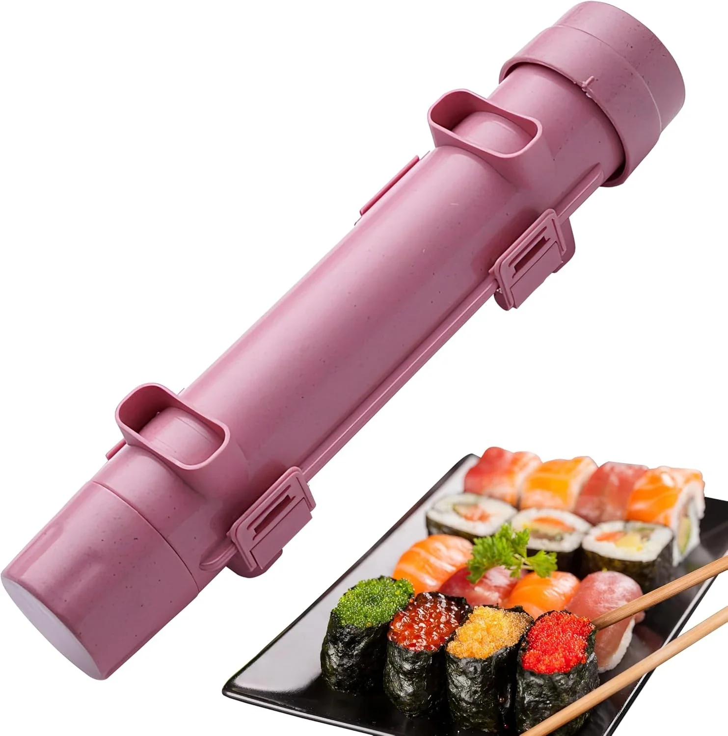 Máquina para hacer sushi, Bazooka de sushi de calidad alimentaria, moldes para sushi, perfecta para hacer rodillo de sushi con arroz, verduras y carne
