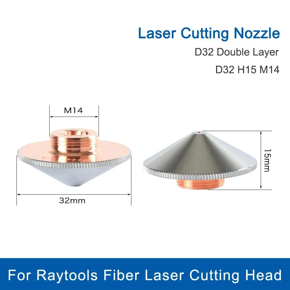  Raytools Laser Nozzle Single Layer /Double Layers  Dia.32mm Caliber 0.8 - 5.0mm for Raytools Fiber  Laser conusmables