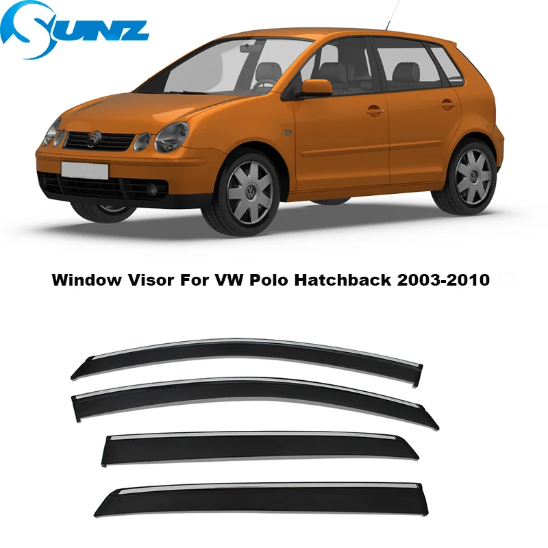 

Window Visor For VW Polo Hatchback MK4 2003 2004 2005 2006 2007 2008 2009 2010 Weather Wind Shield Sun Rain Deflector Guard