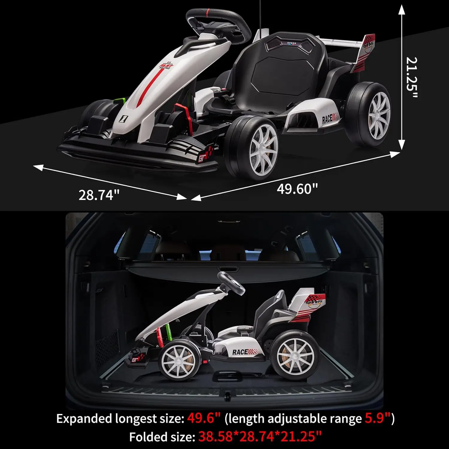 Elektrische Go Kart voor kinderen Elektrische Drift Kart Outdoor Race Toy 24V Rit op speelgoed Drifting Car met 2x200W motoren voor 6+ jaar oud