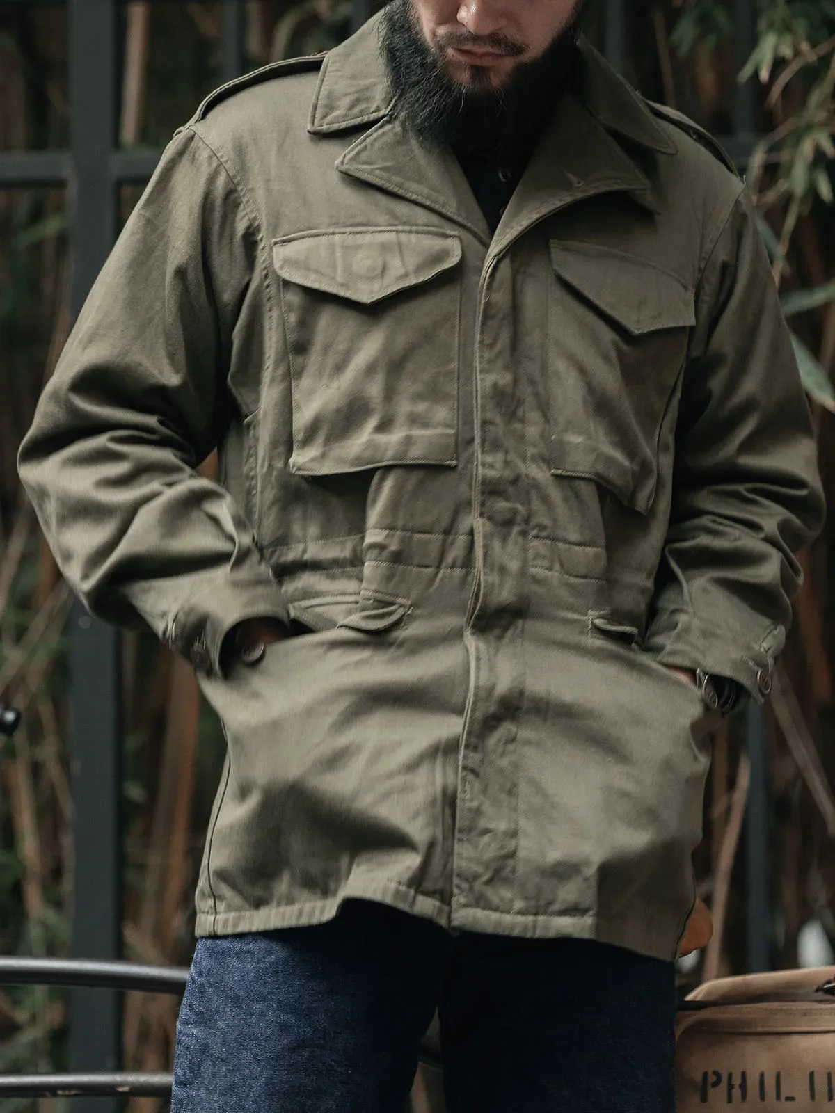 

2025 Bronson Cotton Sateen M43 Field Jacket Spec 370-C Мужское военное пальто Army Green