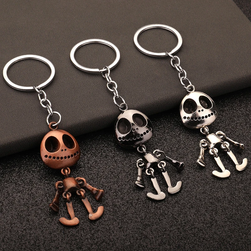 Movable Skeleton Key Chain Metal Robots Car Key Ring Pendant Backpack Charms Bag Decor Accessories Friend Gift