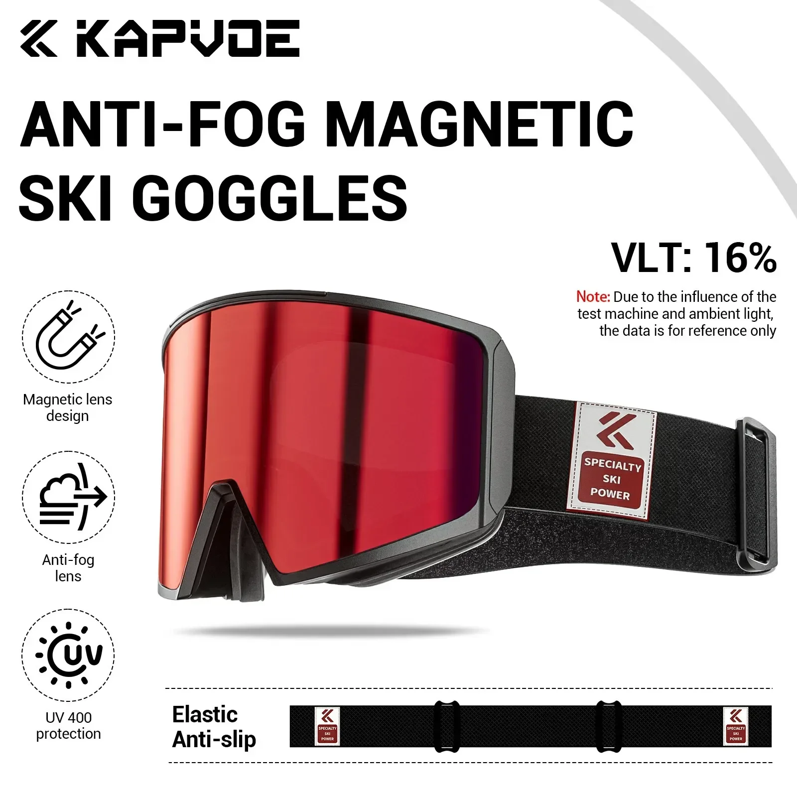 Kapvoe New UV400 Ski Goggle Snow Anti-Fog Sunglasses Snowboard Mask Fashion Windproof Men Women Eyewear Snowmobile Winter Glasse
