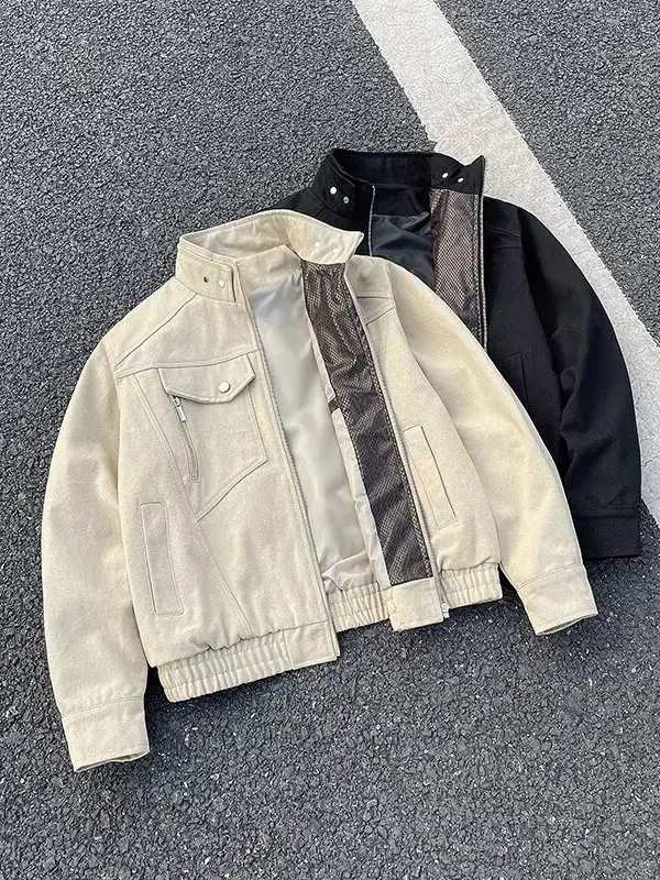 

Американский Sle Vintage Harington Jaet Мужская осенняя модель змеиной кожи с широким воротником Haome Верхняя одежда