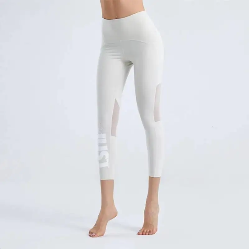 

Summer New Tight Yoga Pants Female Mesh Ing Pilates Letter Printing Elastic Thin Running Fiess Leggings Women