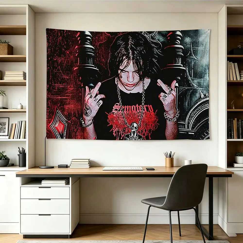 Grave Sematary H-Haunted M-Mound   Flags Wall Hanging Background Art Banner for Bedroom Home Outdoor Decor