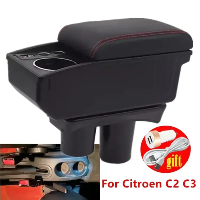 

Central armrest box For Citroen C2 Armrest Box For Citroen C2 C3 Car Armrest box Storage Box Interior Dedicated Retrofit