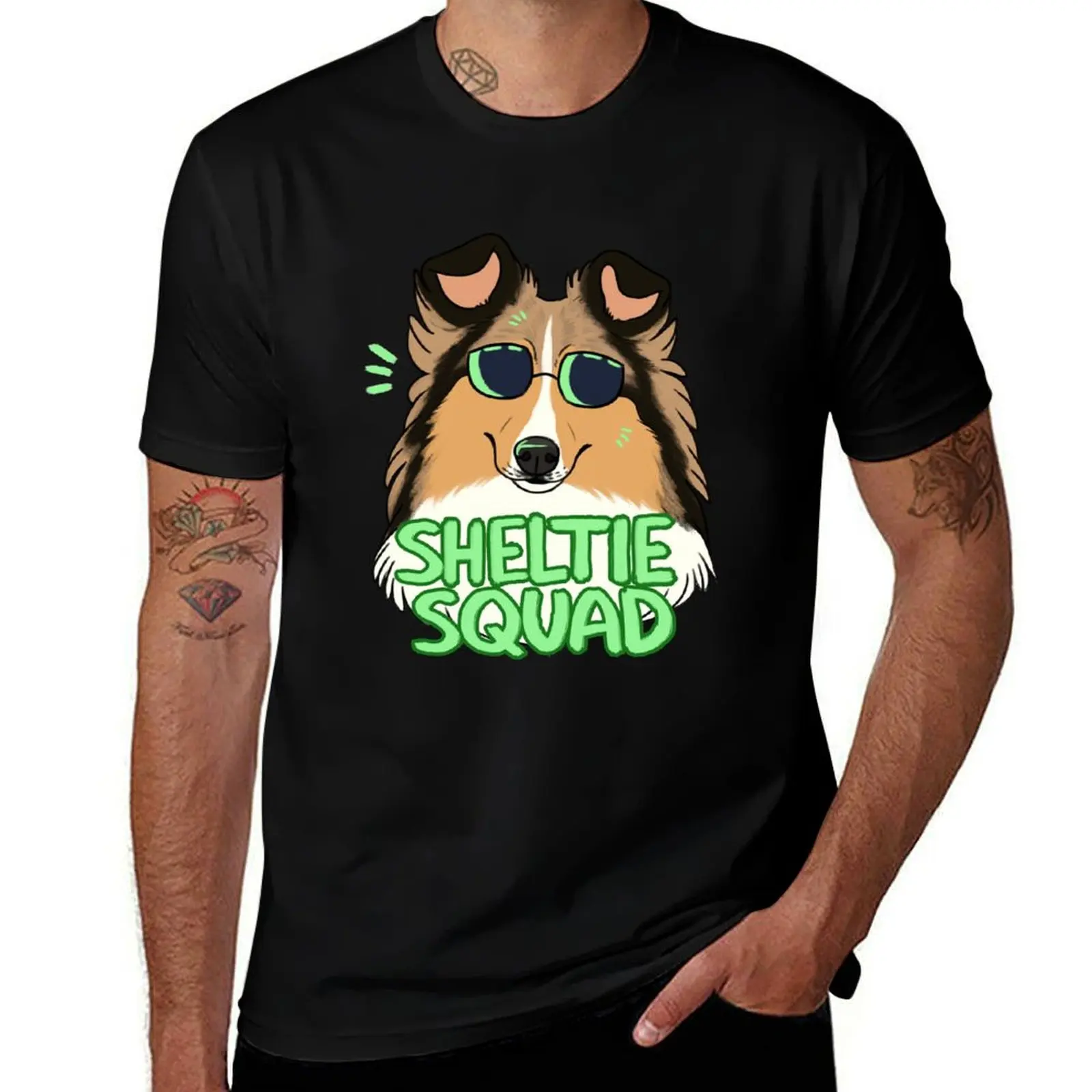 

SHELTIE SQUAD (sable) T-Shirt graphic t shirts for man cotton tshirt 100% T-Shirt