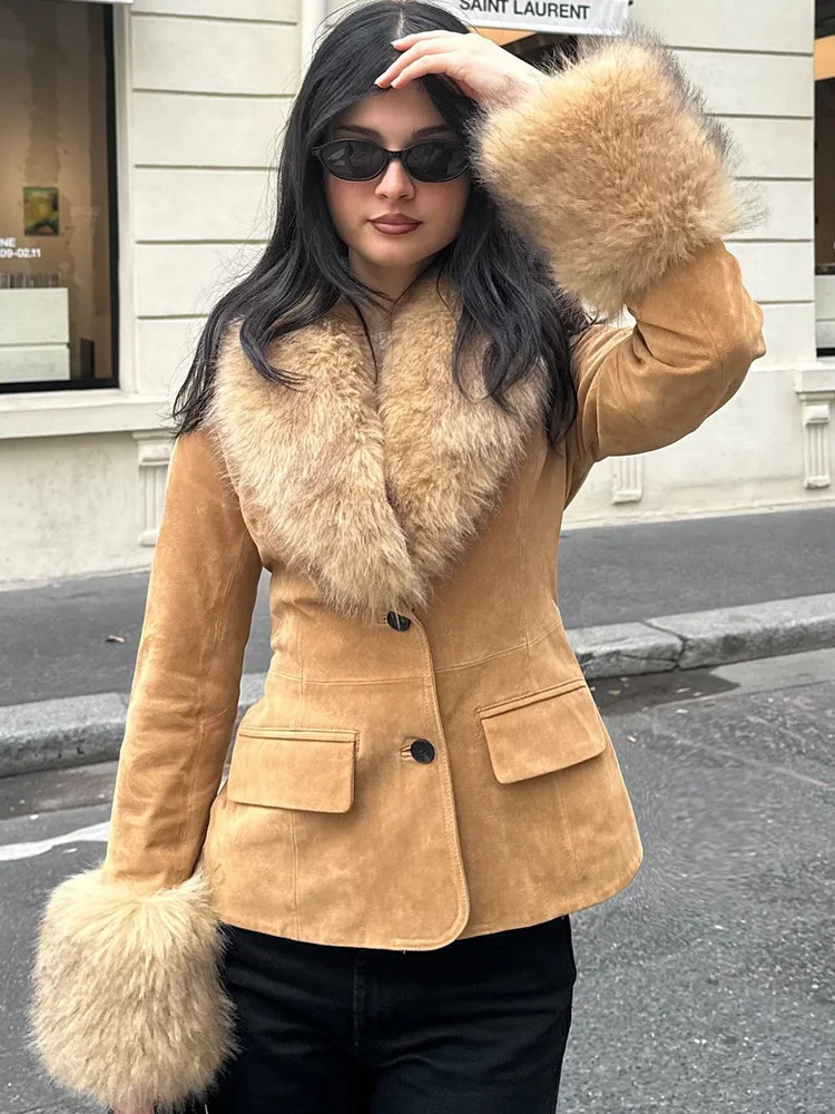 

HH Women Winter Fashion Turn-down Collar Solid Straight Blazer Slim Fit Long Sleeve One Button Pocket Streetwear Suit Jacket