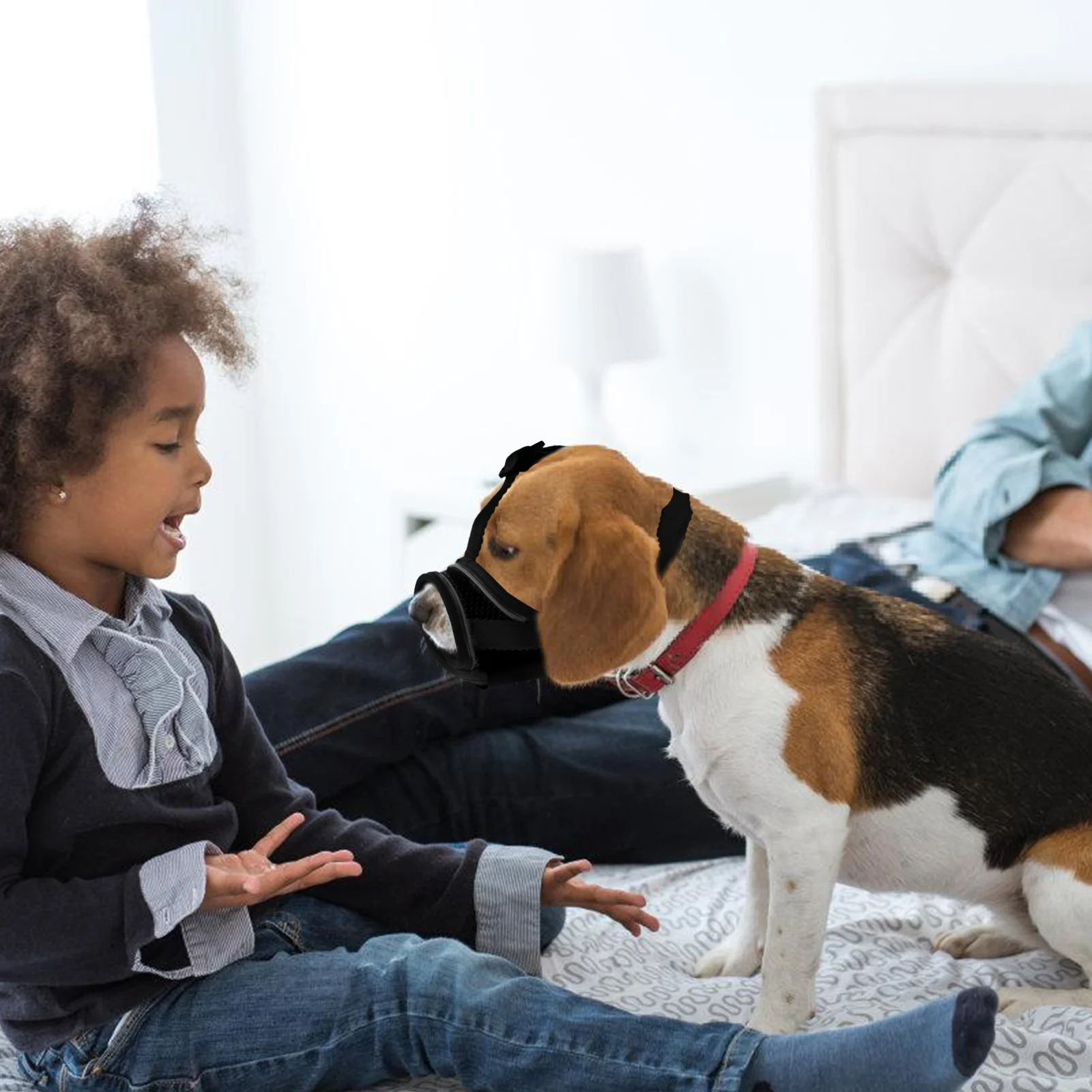 

Small Dog Muzzle Breathable Mesh Adjustable Strap Prevents Barking Biting Chewing Scavenging Soft Comfortable Pet Mouth Cover S