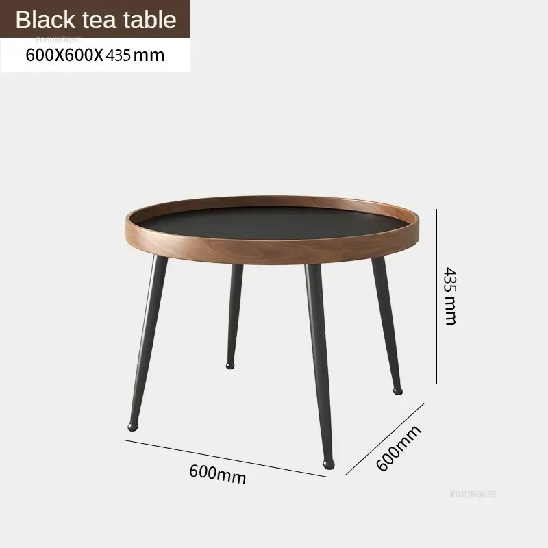 Coffee Table Combination for Small Apartment Solid Wood Table Living Room Furniture Light Luxury Balcony Tea Tables