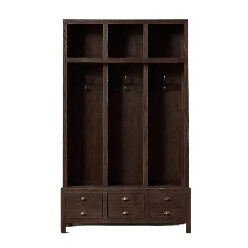 

French country retro ash wood all solid wood wardrobe American adult outfit