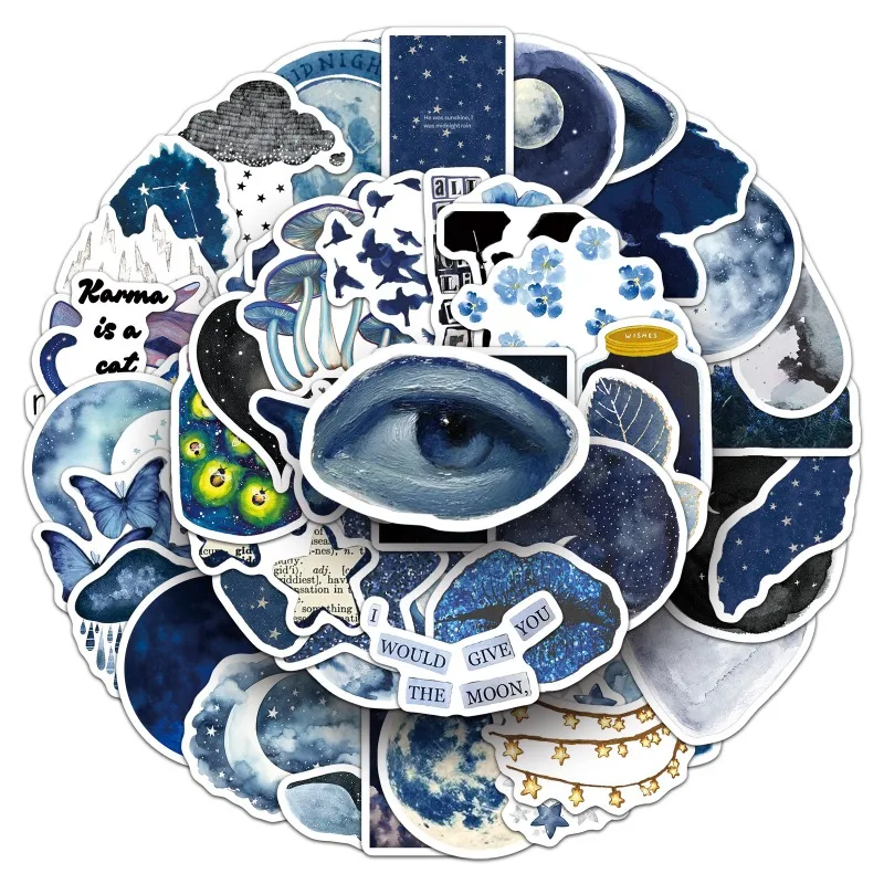 50 Stück Cartoon Persönlichkeit Regnerische Nacht Kreative Graffiti Dekoration Aufkleber