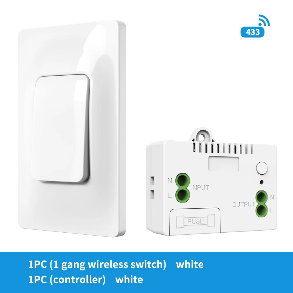 High Gloss Surface US Style Self Powered Wireless Switch 2v1 Outdoor Waterproof Without Battery Kinetic Energy Panel