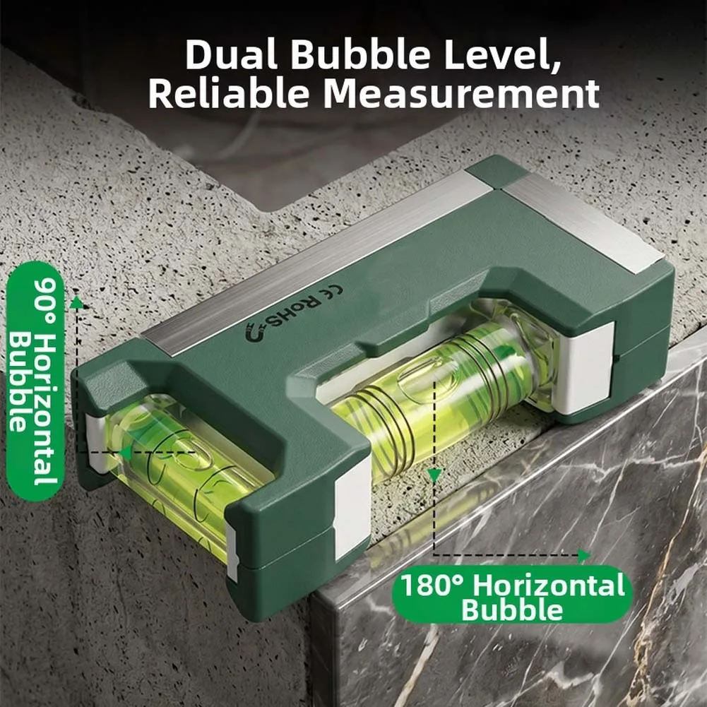 Magnetic Bubble Level Ruler 83mm High Accuracy Dual Bubble Horizontal Vertical For Spirit Level Tool For Woodworking Plumbing Co
