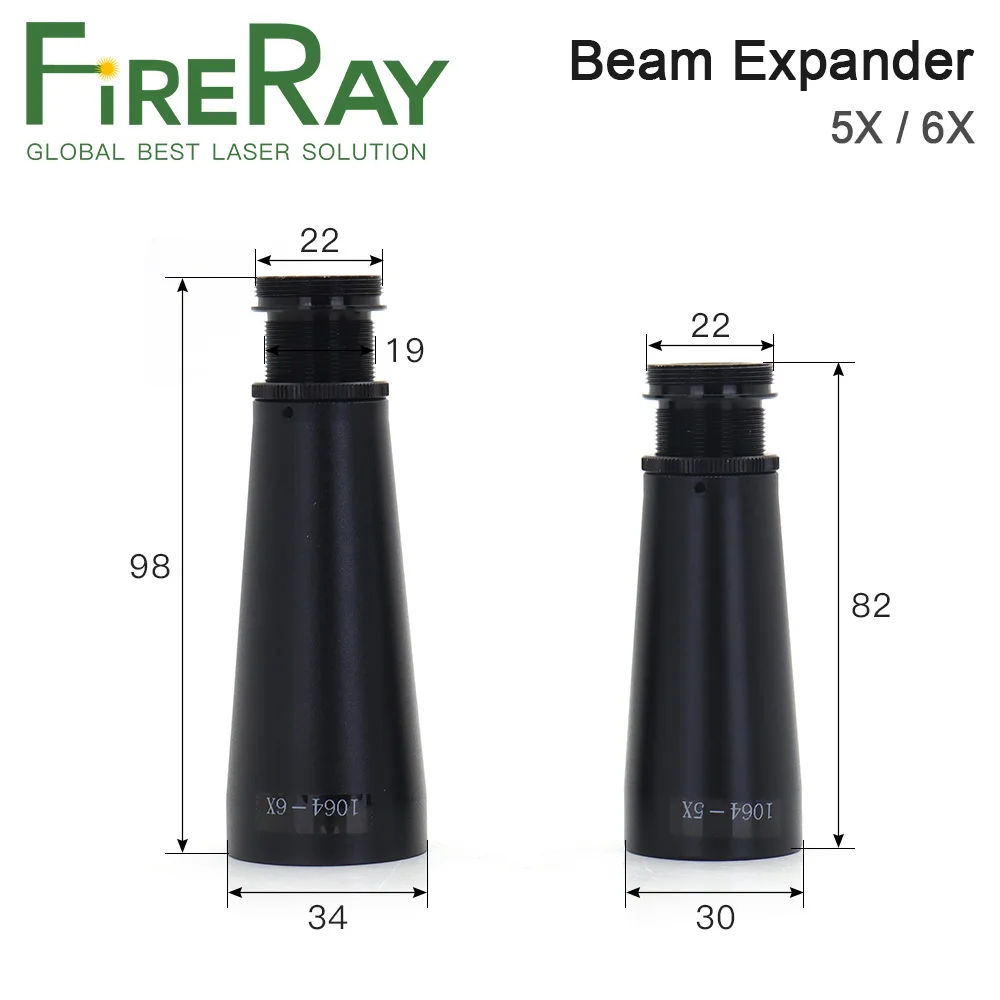 FireRay 1064nm Laser Beam Expander 5X 6X for Fiber Laser Marking Machine