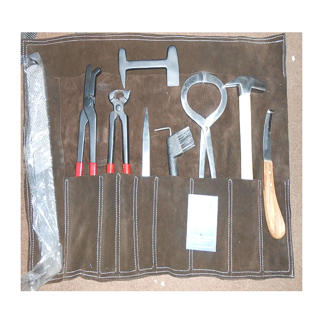 

Professional Farrier Tools Kit for Horse Hoof Care Veterinary Instrument for Hoof Trimming 9 pieces kit