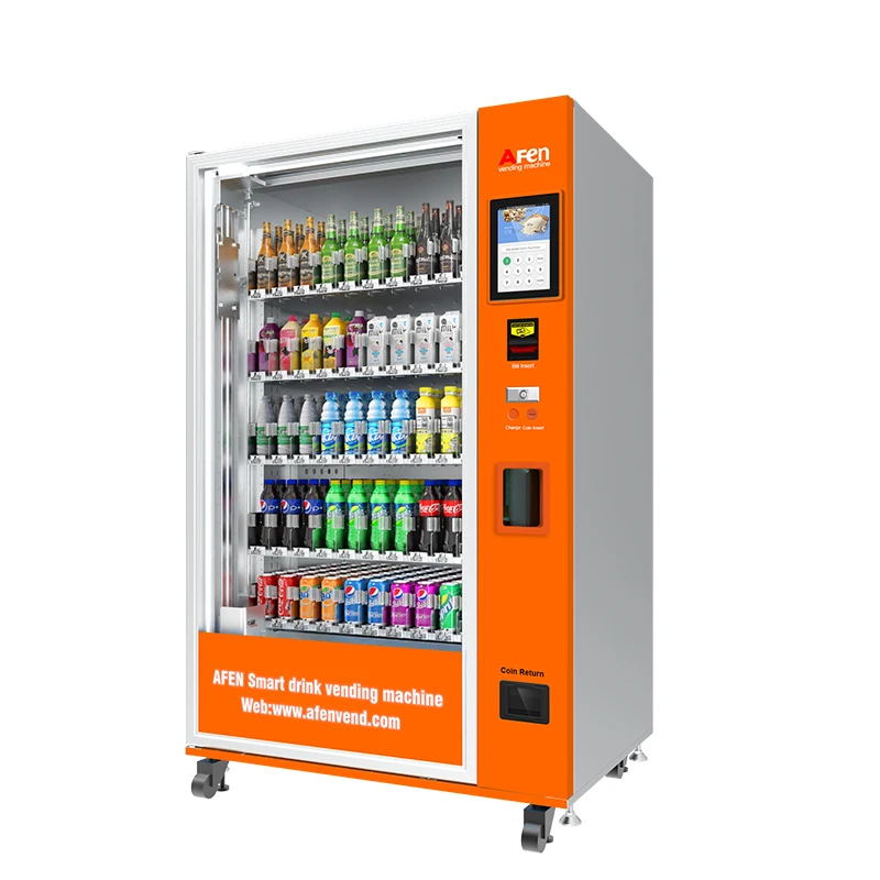 Afen Hot Sales Cold Drinks Vending Machine Supports Coin Credit Card And Qr Code