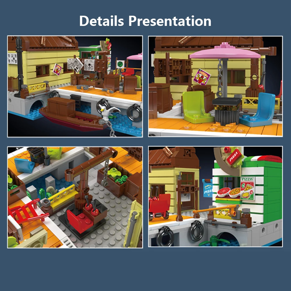 Creative Architecture Set Loading Dock Building Blocks Educational Assembly Display Gift for Boys Girls Collection