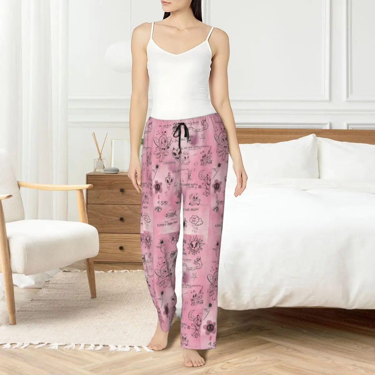 

Custom Printed Women Karol G Singer Pajama Pants Sleepwear Sleep Lounge Bottoms with Pockets