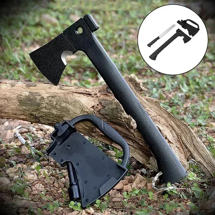 Outdoor Axe Wood Cutting Axe Lifesaving Whistle Multifunctional Outdoor Equipment Battle Axe Mountain Cutting Axe Field Rope