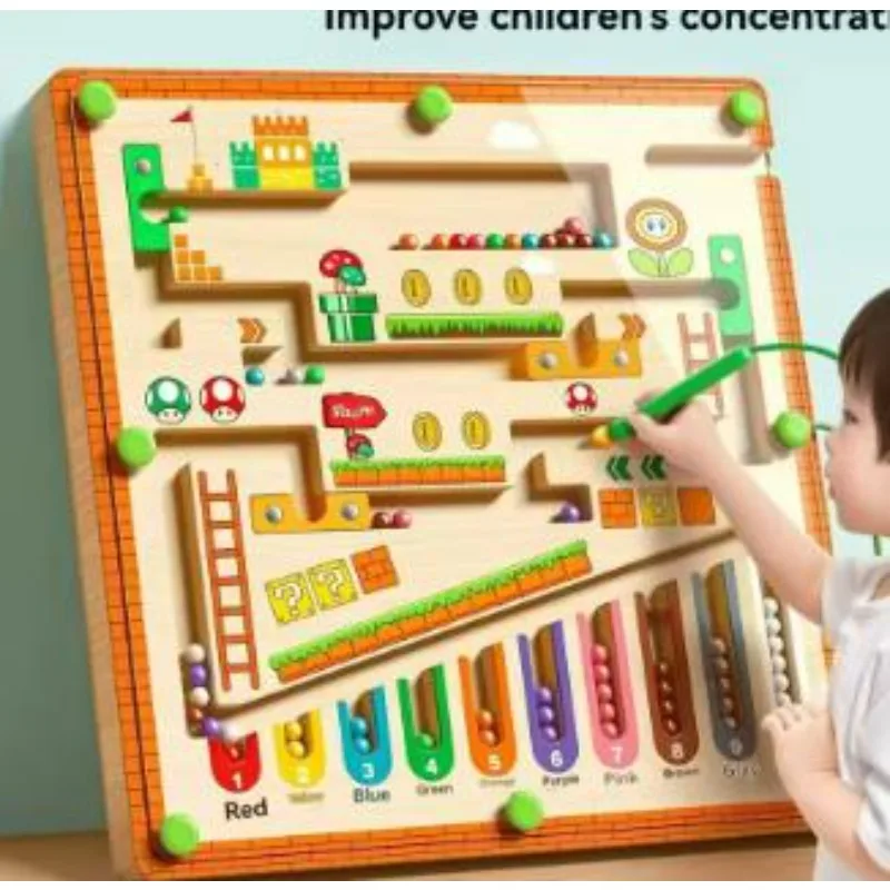 Magnetisch doolhof voor kinderen Wandelbal Babyconcentratietraining, Logica schrijven Denken 3-jarige puzzel voor vroeg onderwijs
