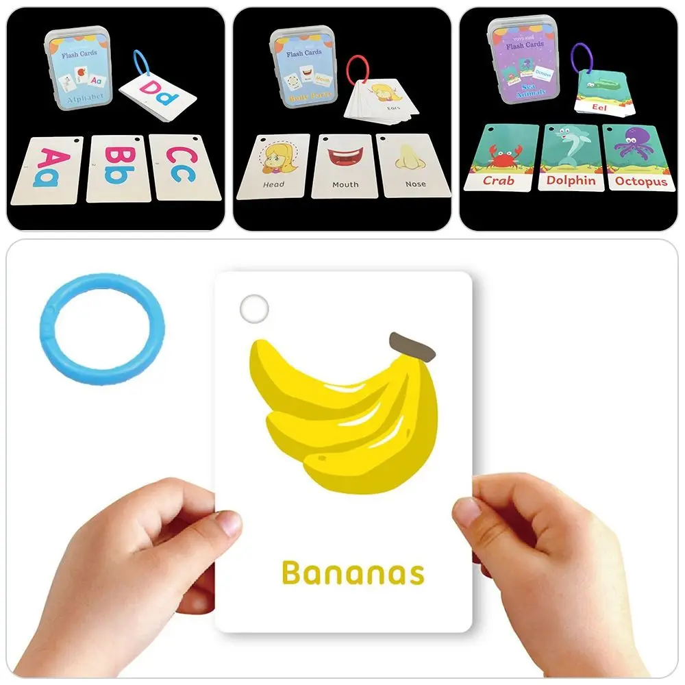 Avec anneau enfants Alphabet graphique début éducatif interactif développement précoce jouets anglais apprentissage Illustrations colorées