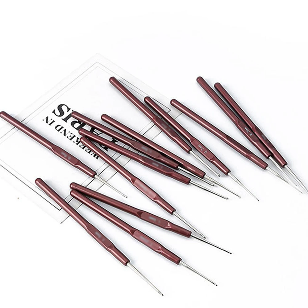 DIY Knitting Hook Needle Dreadlock Hair Tools Metal Plastic Crochet Hooks 0.5Mm 0.6Mm 0.7Mm 0.8Mm Hair Weaving Micro Hook