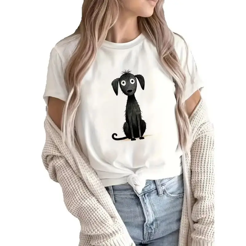 

Women's 100% Cotton Short Sleeve T-Shirt Animal Print round Neck Casual Summer Top Graphic Fashion Aesthetic Clothing