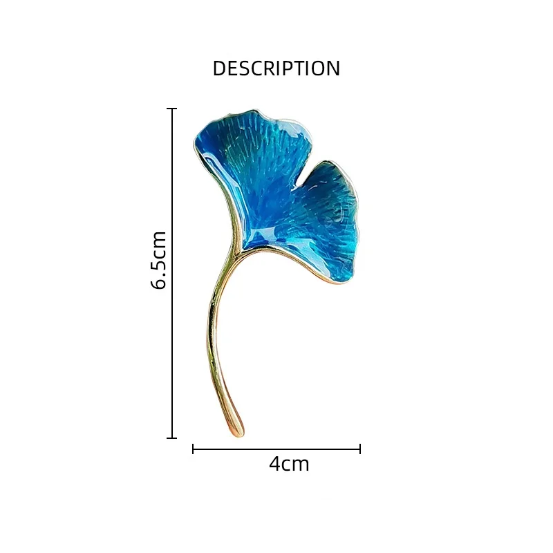 Creative Ginkgo Leaf brooch for Women Korean Fashion Simple Pin Personalized Luxury Design Metal Brooch Jewelry Gifts