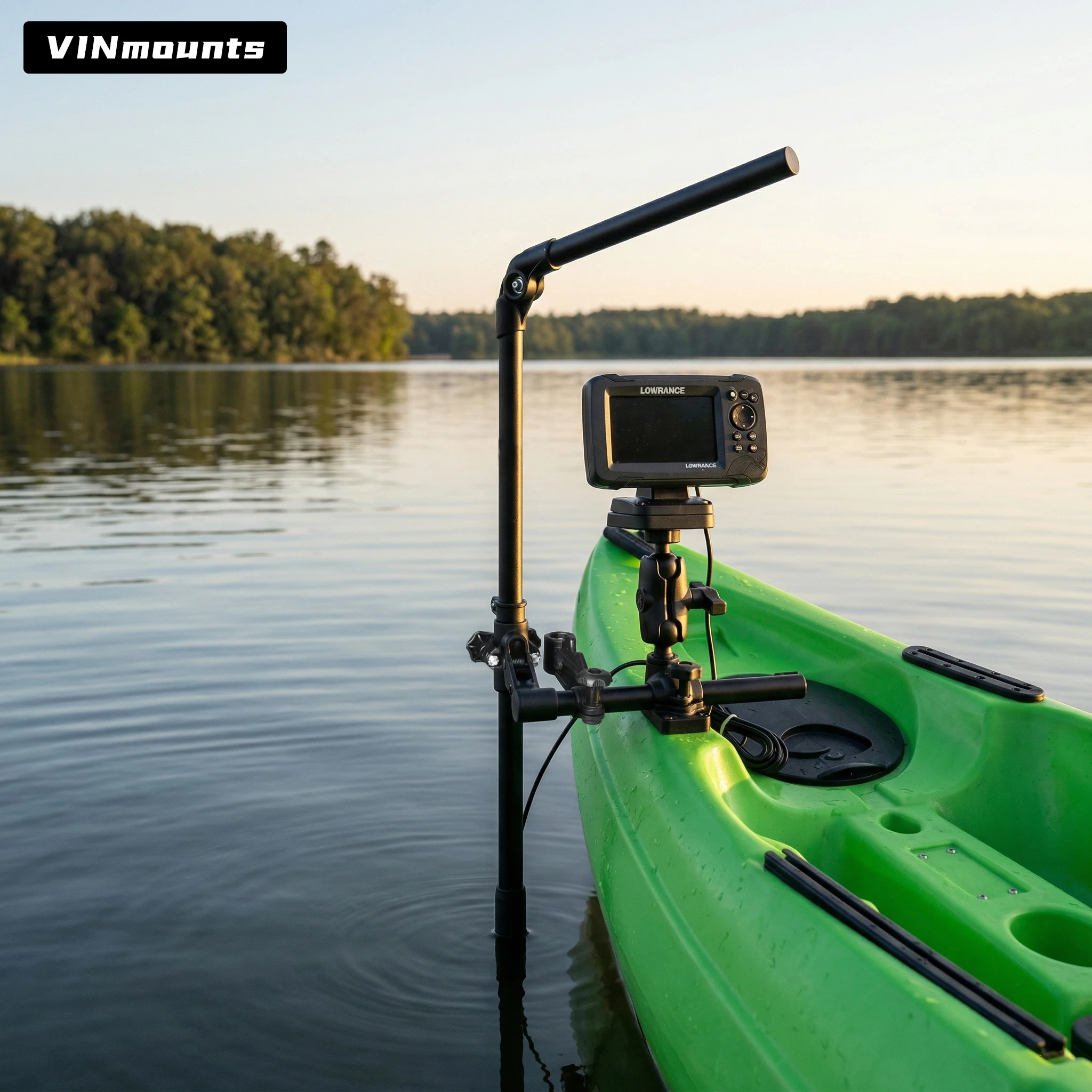 VIN Kayak Livescope Ultrasonic Sensor Rod Mount,Compatible with Garmin Flat Mount RAM Mount 1.5 Inch Arm,Length 1073/1323/1723mm