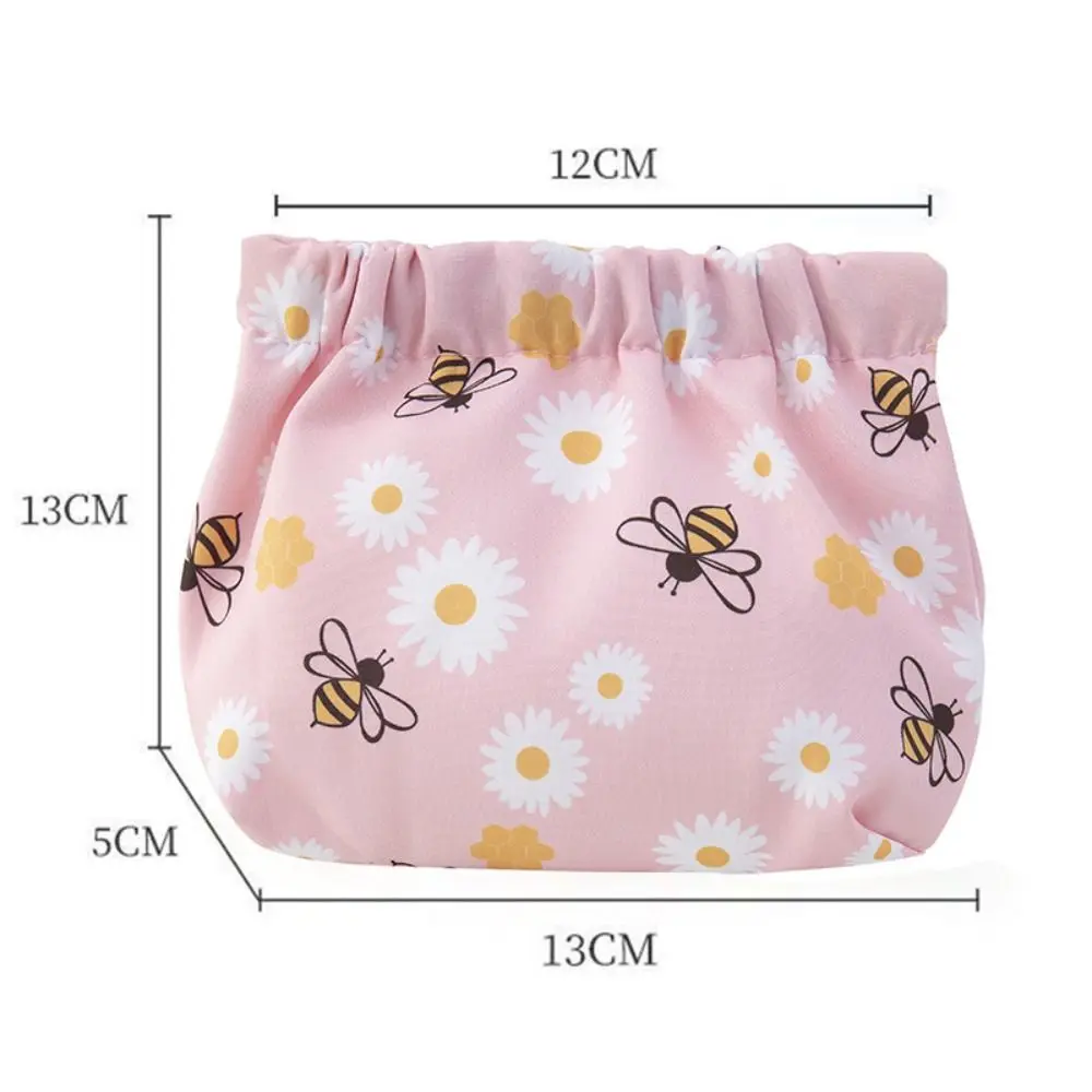 Fashion Cloth Shrapnel Bag Automatic Closing Portable Cosmetic Bag Coin Pouch