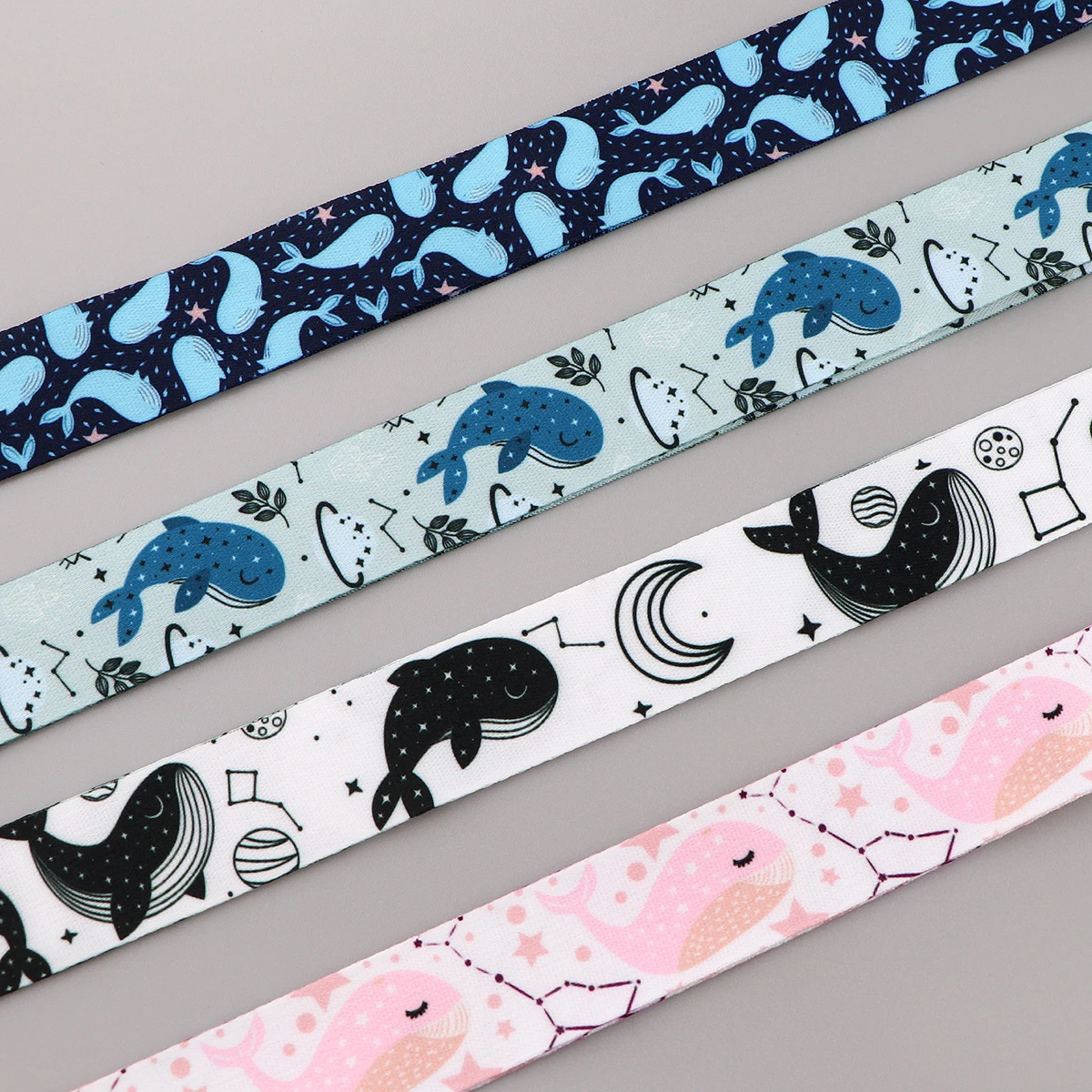 Cute Cartoon Blue Whale Lanyards ID Badge Holder Neck Strap for Key ID Card Cellphone Straps Badge Holder DIY Hanging Rope