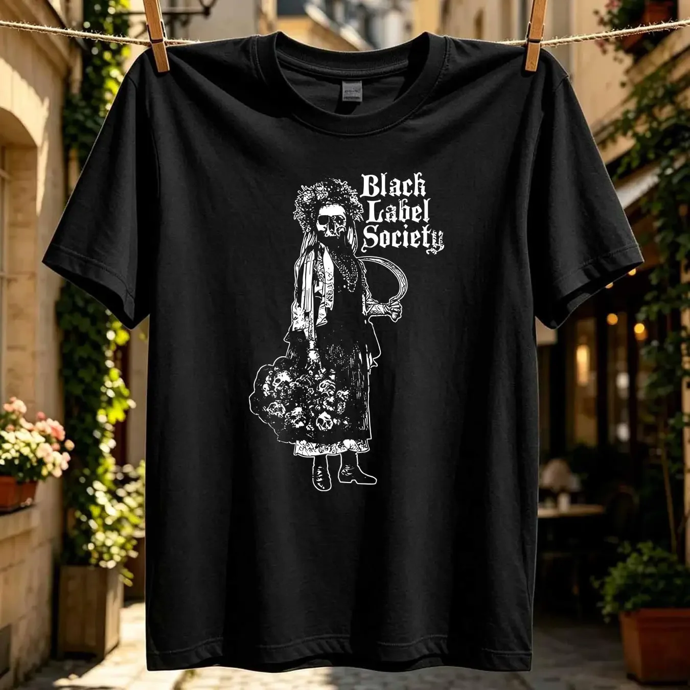 washed T Shirt Ladies Black Label Society Grim Reaper Rock Official Womens Girls vintage Washed Versatile homme Breathable