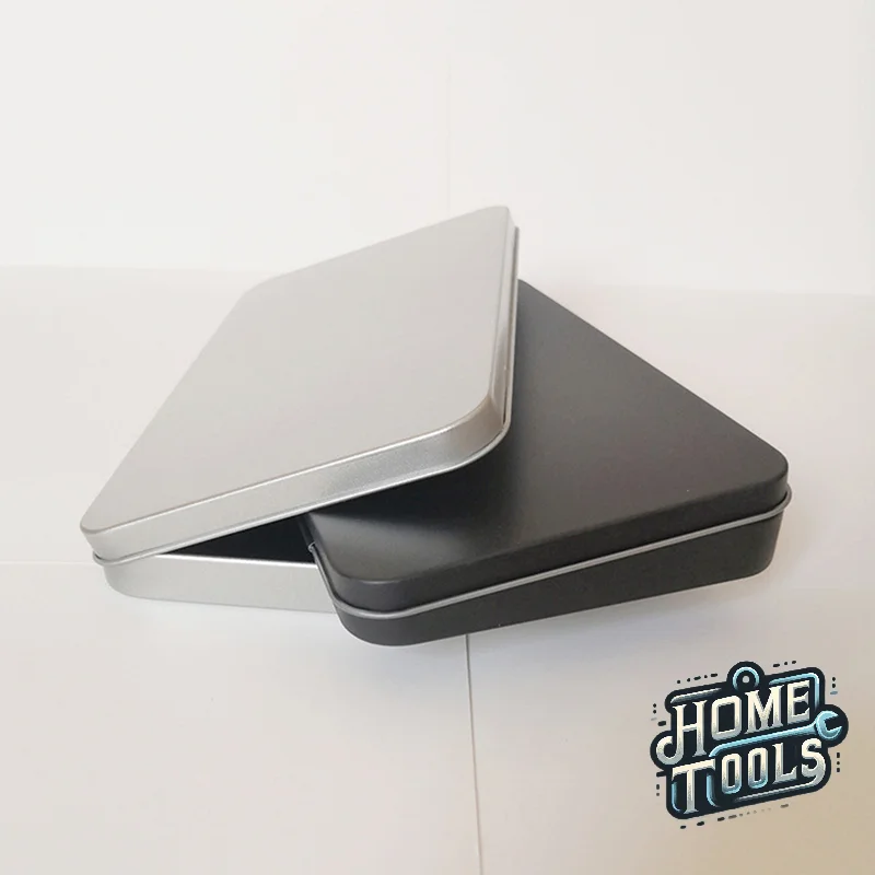 Household Iron Storage Box Tin Box Container Empty Hinged Lid Empty Storage Box Candy Card Jewelry Organizer